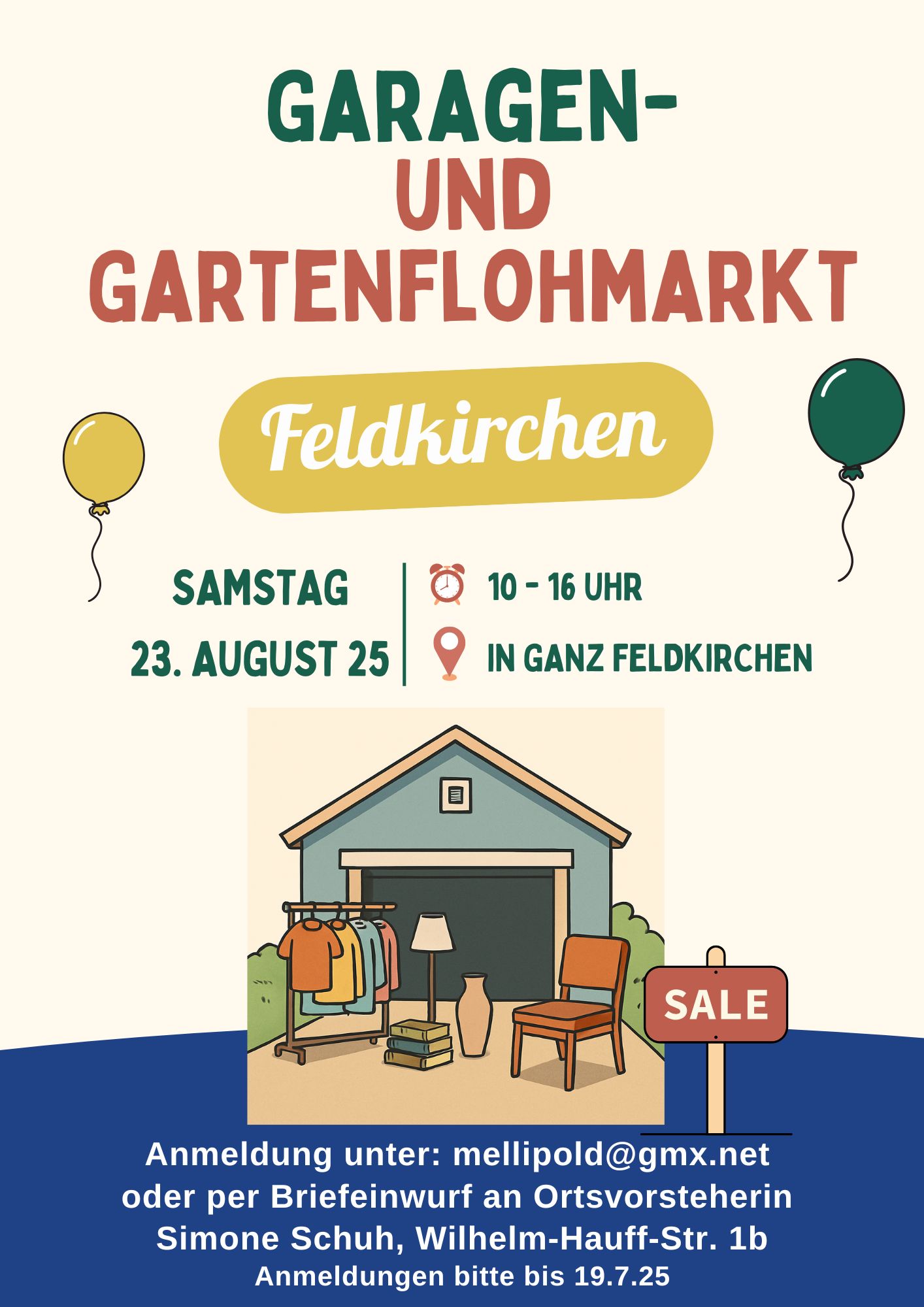 Plakat Garagenflohmarkt