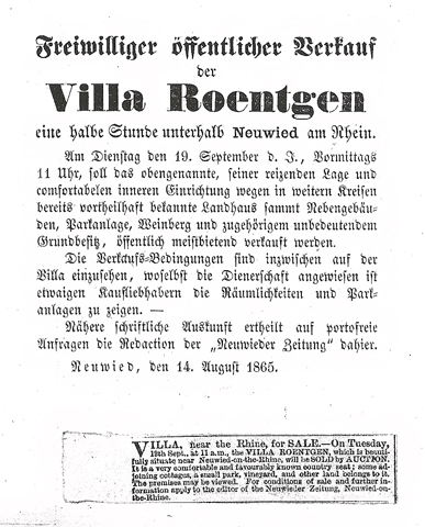 Neuwieder Zeitung 14. August 1865