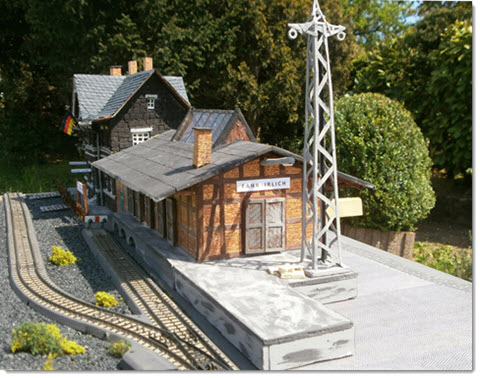 Lokschuppen Bahnhof Fahr-Irlich Modellbau Walter Teufert